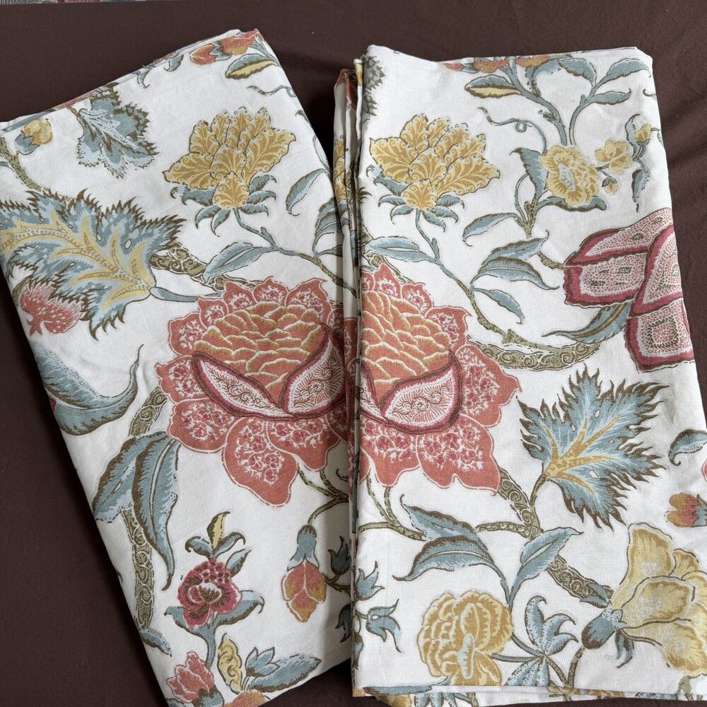 Pottery Barn Cynthia Palampore Curtains Blackout Set of 2 Panels 50 X 108 Drapes
